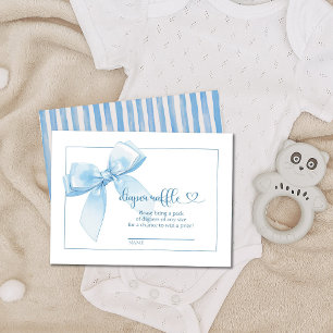 Blue Ribbon Baby Boy Diaper Raffle Enclosure Card