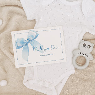 Blue Ribbon Baby Boy Shower  Thank You Card
