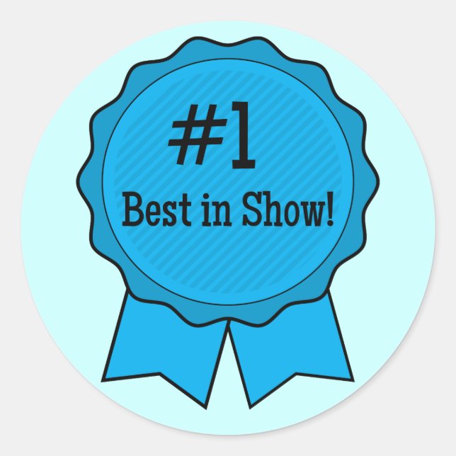 Blue Ribbon Best in Show Classic Round Sticker (Front)