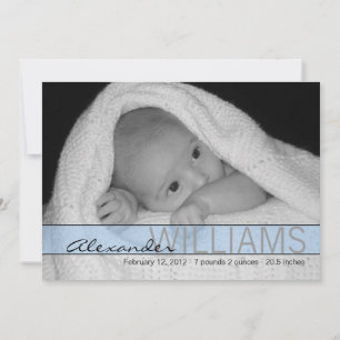 Blue Ribbon Birth Announcement