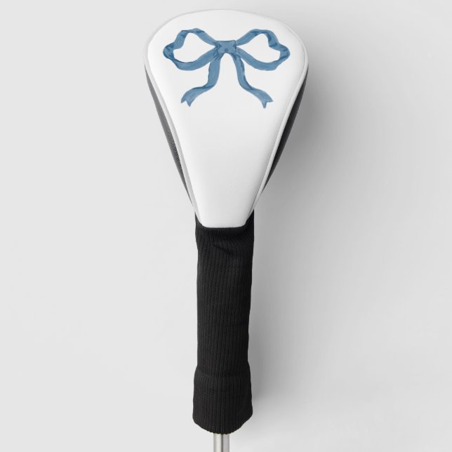 Blue Ribbon Bow Golf Head Cover (Front)