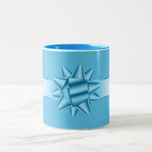 Blue Ribbon Bow Two-Tone Coffee Mug