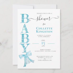 BLUE RIBBON BOY BABY SHOWER Invitation
