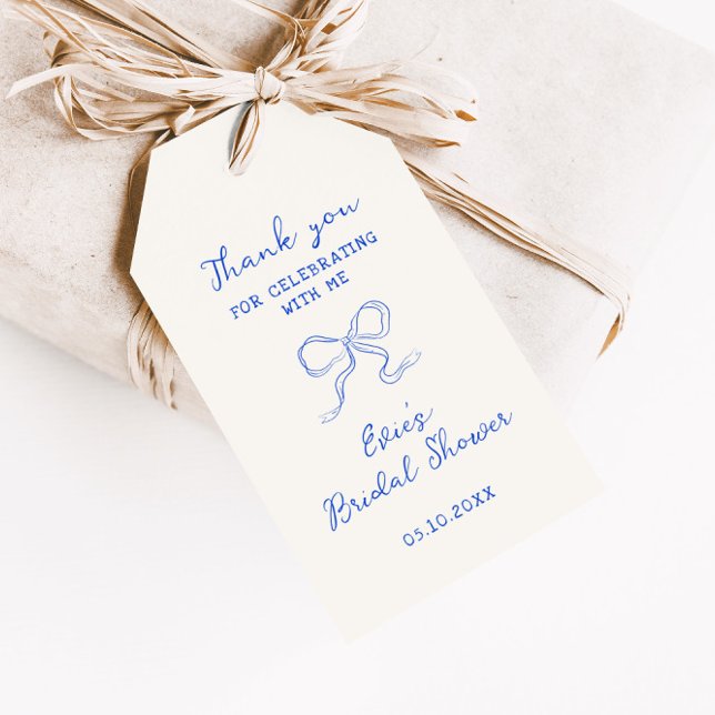 Blue Ribbon Bridal Shower Gift Tags (Creator Uploaded)