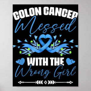 Blue Ribbon Colon Cancer Girl Survivor Colorectal Poster