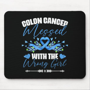Blue Ribbon Colon Cancer Girl Survivor Colourectal Mouse Mat