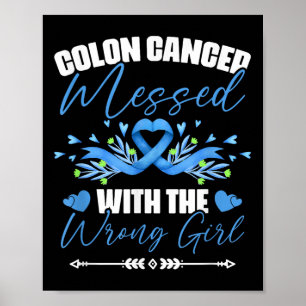 Blue Ribbon Colon Cancer Girl Survivor Colourectal Poster