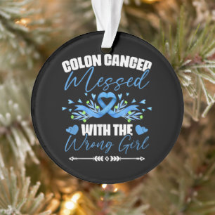 Blue Ribbon Colon Cancer Girl Survivor Ornament
