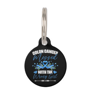 Blue Ribbon Colon Cancer Girl Survivor Pet Tag