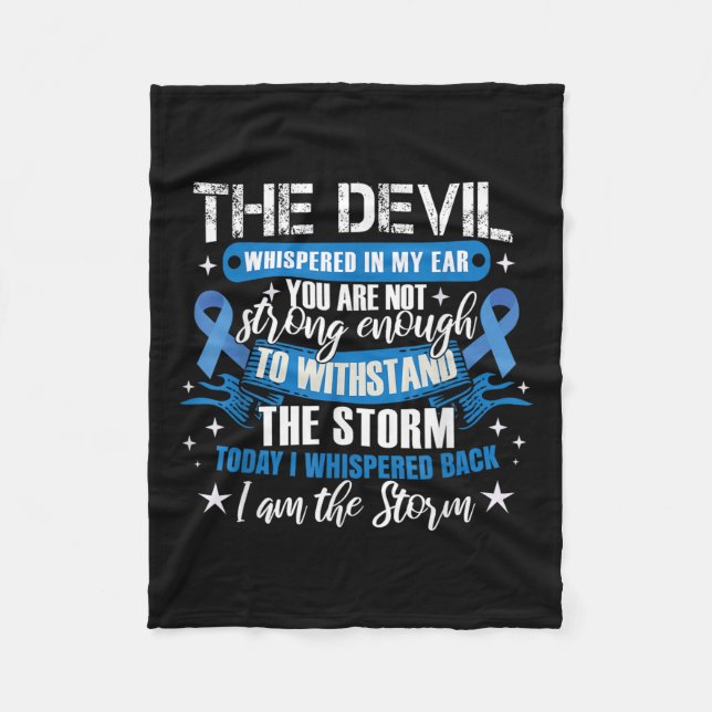 Blue Ribbon _ Colonscopy Colourectal Colon Cancer  Fleece Blanket (Front)