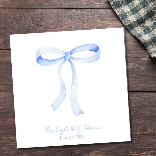 Blue Ribbon Coquette Personalised Napkins (Creator Uploaded)