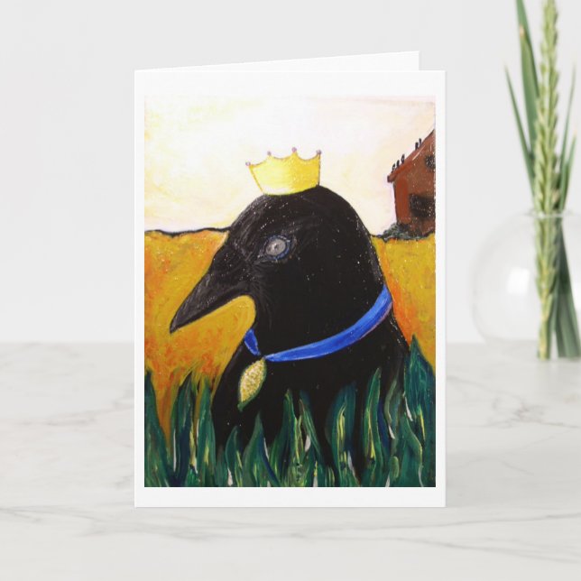 Blue Ribbon Crow Card (Front)