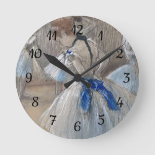 Blue Ribbon Dancer Edgar Degas Round Clock