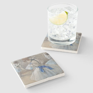 Blue Ribbon Dancer Edgar Degas Stone Coaster