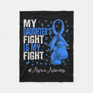 Blue Ribbon Daughter Alopecia Awareness Fleece Blanket