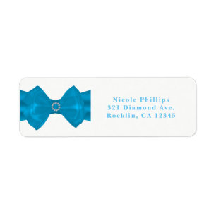 Blue Ribbon & Diamonds Bridal Shower Invitation