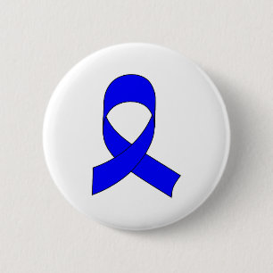 Blue Ribbon Drawing 6 Cm Round Badge