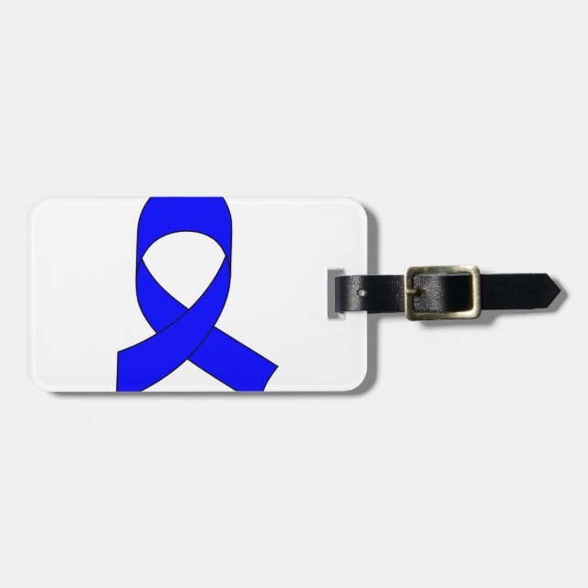 Blue Ribbon Drawing Luggage Tag (Front Horizontal)