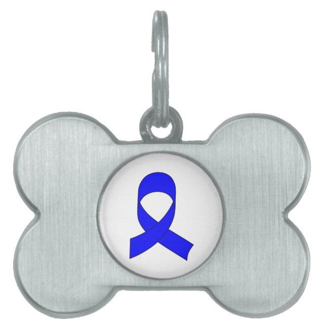 Blue Ribbon Drawing Pet ID Tag (Front)