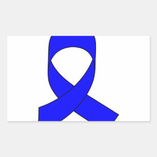 Blue Ribbon Drawing Rectangular Sticker