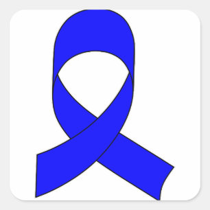 Blue Ribbon Drawing Square Sticker