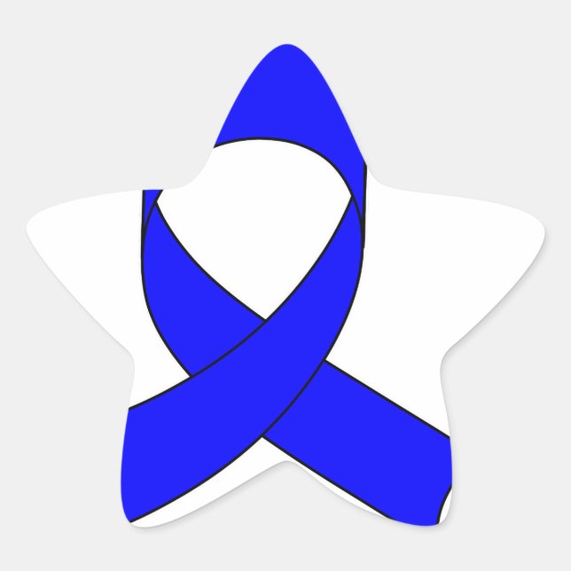 Blue Ribbon Drawing Star Sticker (Front)