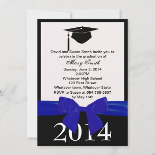 Blue Ribbon Graduation Invitation