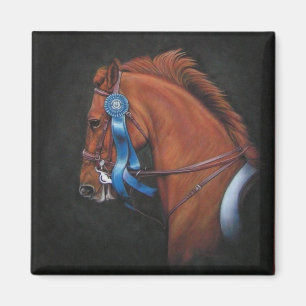 blue ribbon horse magnet - Omar Shariff