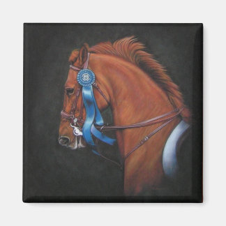 blue ribbon horse magnet - Omar Shariff