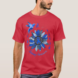 Blue Ribbon Leopard Sunflower Trisomy Awareness T-Shirt
