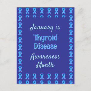 Blue Ribbon Paisley Thyroid Disease Postcard