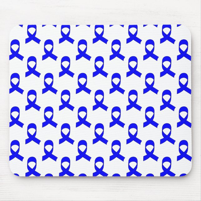 Blue Ribbon Pattern Mouse Mat (Front)