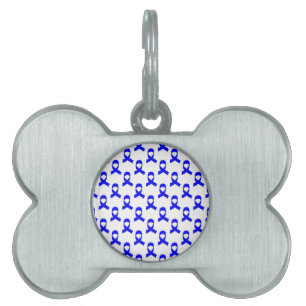Blue Ribbon Pattern Pet Name Tag