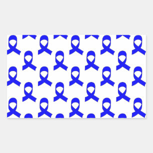 Blue Ribbon Pattern Rectangular Sticker