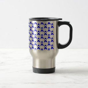 Blue Ribbon Pattern Travel Mug