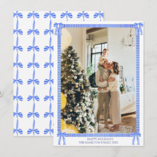 Blue Ribbon Photo Grandmillennial Holiday Card