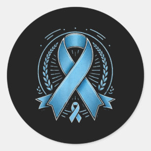 Blue Ribbon Prostate Cancer Awareness Survivor  Classic Round Sticker