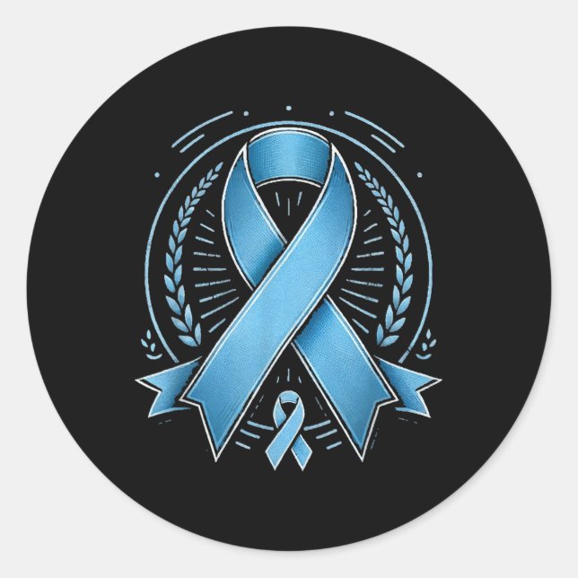 Blue Ribbon Prostate Cancer Awareness Survivor  Classic Round Sticker (Front)