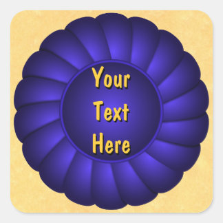Blue Ribbon Rosette to Personalise Square Sticker