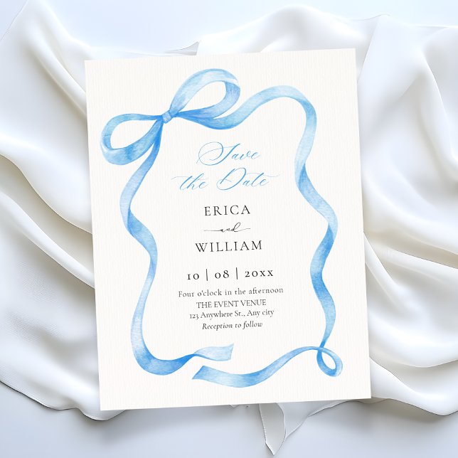 Blue ribbon  save the date (Creator Uploaded)