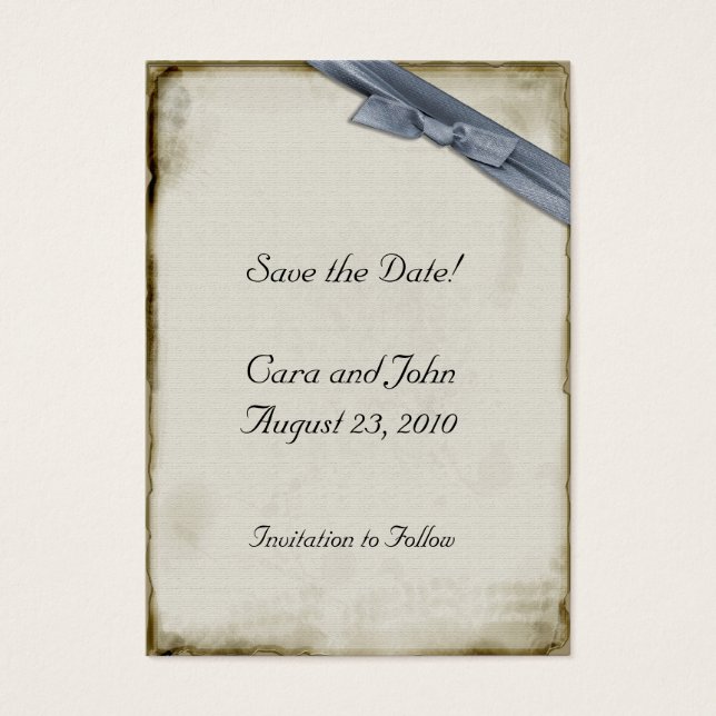 Blue Ribbon Save the Date (Front)