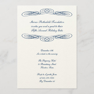 Blue ribbon script corporate formal gala event invitation