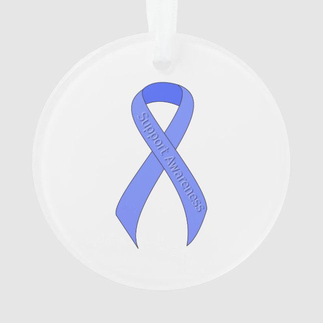 Blue Ribbon Support Awareness Ornament (Back)
