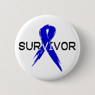 Blue Ribbon -Survivor 6 Cm Round Badge