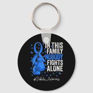 Blue Ribbon Survivor Fighter Diabetes Awareness Key Ring