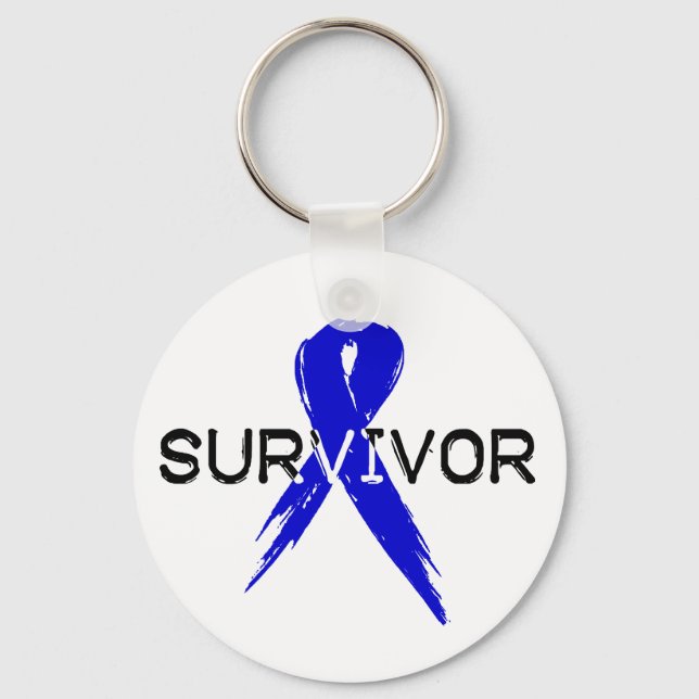 Blue Ribbon -Survivor Key Ring (Front)