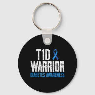 Blue Ribbon T1d Warrior Diabetes Awareness Key Ring