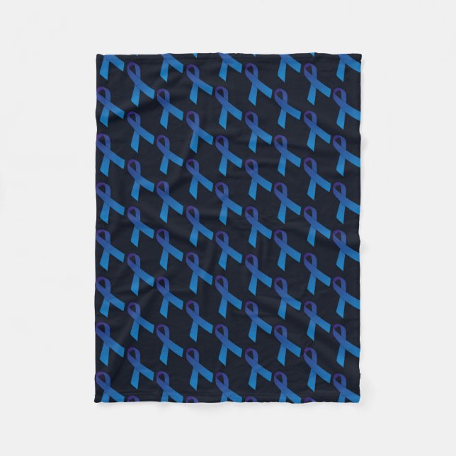 Blue Ribbon Tiled Pattern Fleece Blanket (Front)