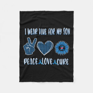 Blue Ribbon To My Son November Diabetes Awareness Fleece Blanket
