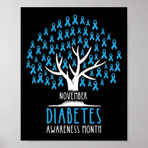 Blue Ribbon Tree - T1D Diabetes Awareness  Poster